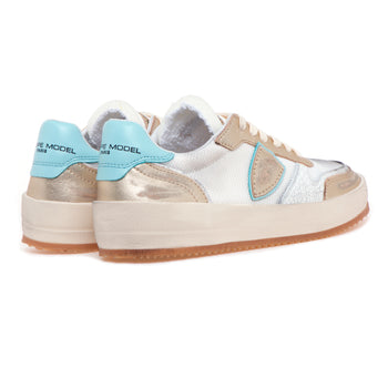 Sneaker Philippe Model "Nice" in pelle laminata e tessuto - 3