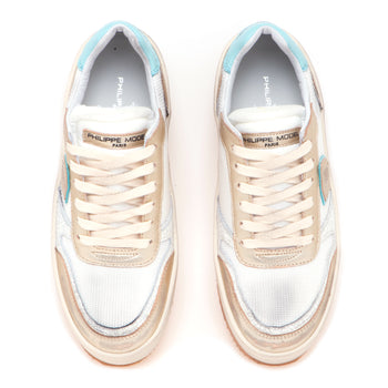 Sneaker Philippe Model "Nice" in pelle laminata e tessuto - 5