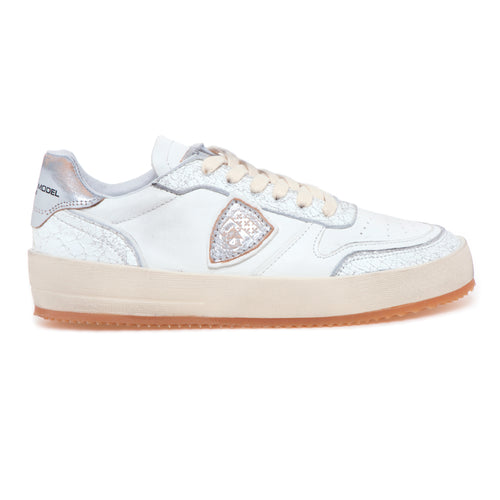 Sneaker Philippe Model "Nice" in pelle con inserti cracklè
