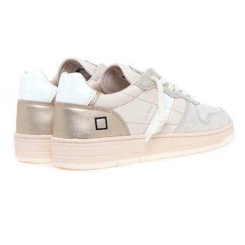 Sneaker D.A.T.E. "court shiny" in pelle e camoscio con inserti laminati - 3