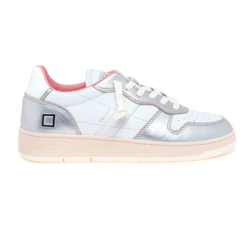 Sneaker D.A.T.E. "court shiny" in pelle con inserti laminati