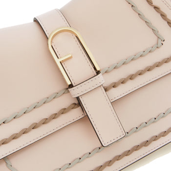 Borsa a mano Furla Flow in pelle con infilature a contrasto e tracolla - 4