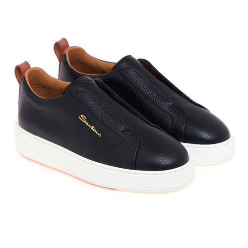Sneaker Santoni slip-on in pelle martellata - 2