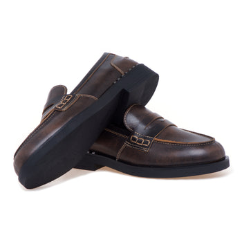 Mocassino ASH in pelle effetto vintage con borchie - 4