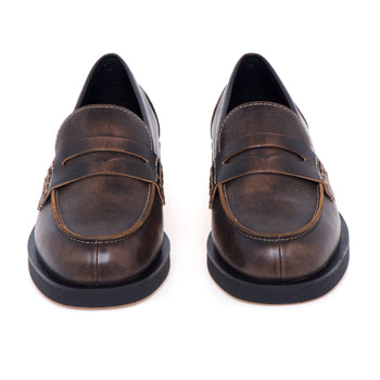 Mocassino ASH in pelle effetto vintage con borchie - 5