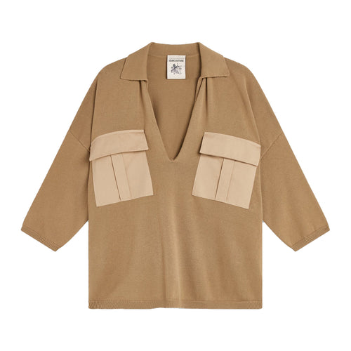 Semicouture polo Dacia in cotone con scollo a V