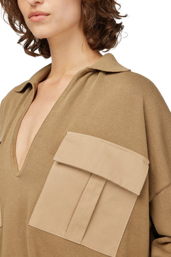 Semicouture polo Dacia in cotone con scollo a V - 3