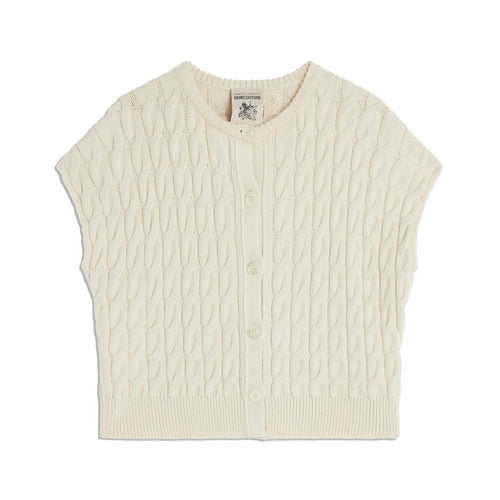 Semicouture cardigan Janira in cotone punto treccia