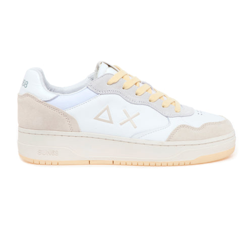 Sneaker SUN68 Big Basket in pelle e camoscio