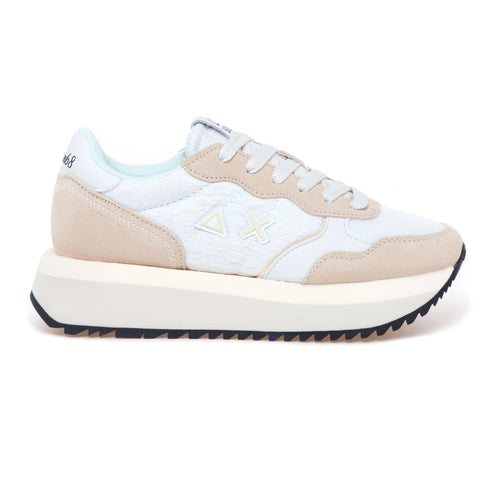 Sneaker Big Ally Flower in camoscio e tessuto ricamato