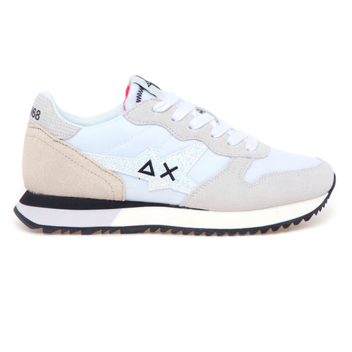 Sneaker SUN68 Stargirl Glitter Logo in camoscio e tessuto