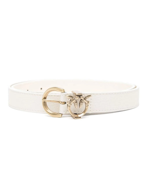 Cintura Pinko in pelle martellata con logo Love Birds in metallo - 1