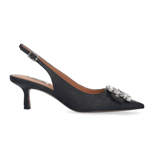 Decolletè slingback Bibi Lou in rafia con maxi fibbia