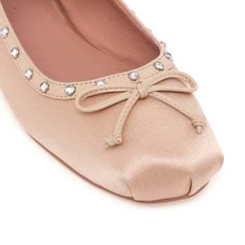 Ballerina Bibi Lou in tessuto satin con cinturino e borchie con strass - 4