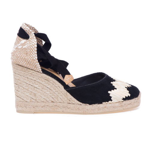 Espadrillas Castaner Cande in canvas e rafia con zeppa 90 mm - 1