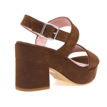 Sandalo Anna F. in camoscio con platform - 4
