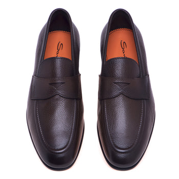 Mocassino Santoni in pelle grain tamponata - 5