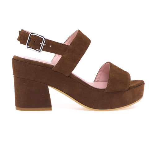 Anna F. suede sandal with platform