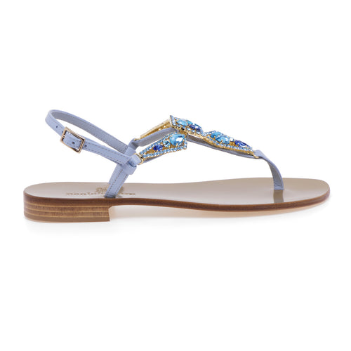 Paolo Ferrara jewel sandal in leather with flip flops