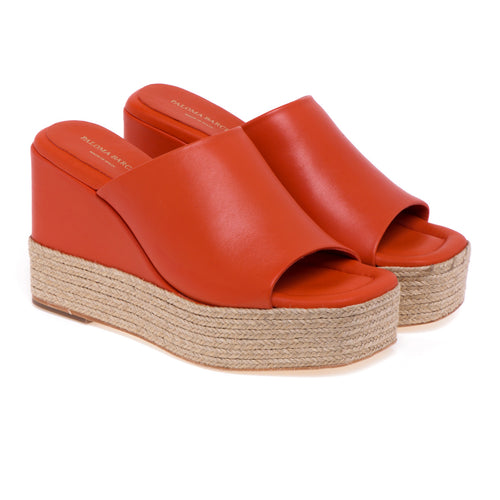Paloma Barcelò "Juno" sabot in leather with rope wedge - 2