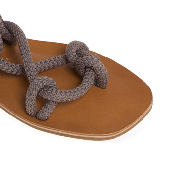 Thera's flat leather sandal with lace-up closure - 4