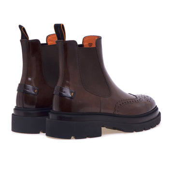 Santoni English style Chelsea boot in shiny antique effect leather - 3