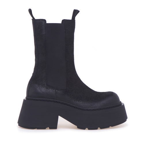 Chelsea boot Vic Matie in camoscio ingrassato con maxi platform