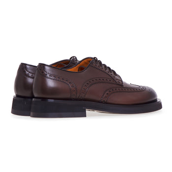 Stringata stile inglese Santoni in pelle anticata - 3