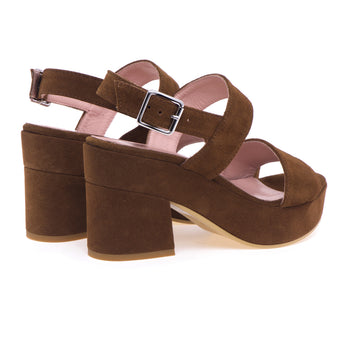 Sandalo Anna F. in camoscio con platform - 3