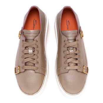Santoni-Sneaker aus gehämmertem Leder mit Schnallen - 5