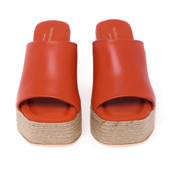Paloma Barcelò "Juno" sabot in leather with rope wedge - 5