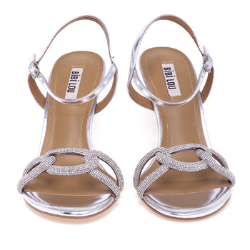 Bibi Lou leather sandal with rhinestones and 85 mm heel - 5