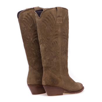 Felmini Texan-Stiefel aus Wildleder mit Stickerei - 3
