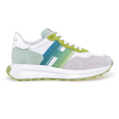 Hogan H641 H-Sneaker aus schattigem Wildleder und Stoff