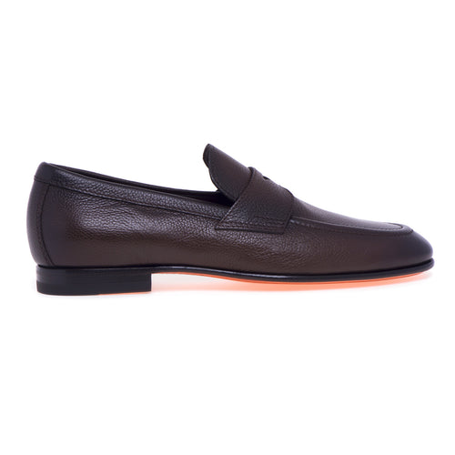 Santoni-Mokassin aus gepuffertem Narbenleder