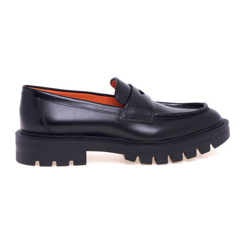 Santoni-Mokassin aus gebürstetem Leder