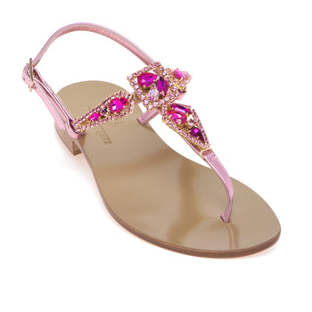 Paolo Ferrara Juwelensandale aus Leder mit Flip-Flops - 4