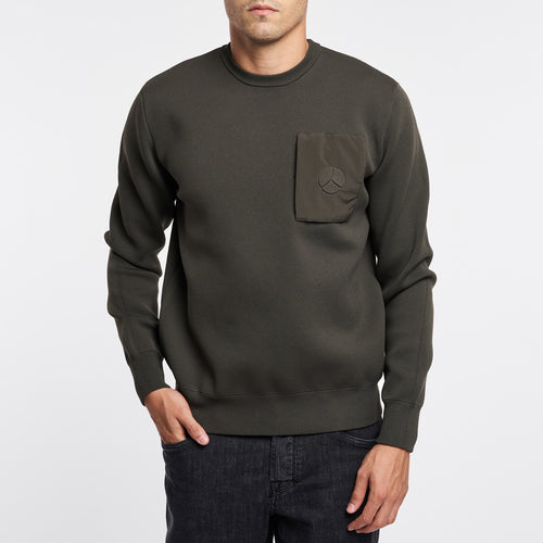 People Of Shibuya crew neck sweater in technical fabric