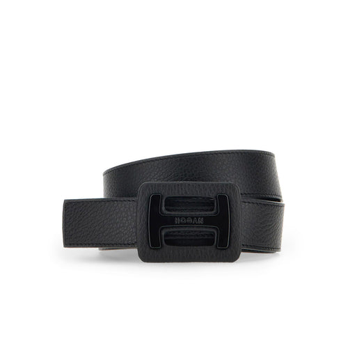 Hogan belt in hammered leather with maxi "H" buckle - 1