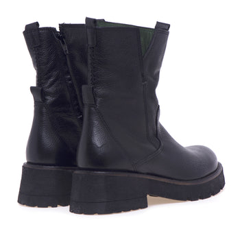 Felmini-Stiefelette aus Leder mit Vintage-Effekt und Reißverschluss - 3