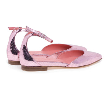 Sergio Levantesi ballerina in reptile print laminated leather - 3