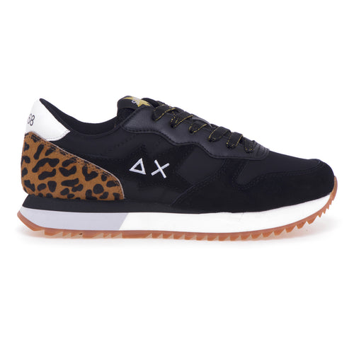 Sun68 Stargirl Animal sneaker in suede and fabric with ponyskin insert