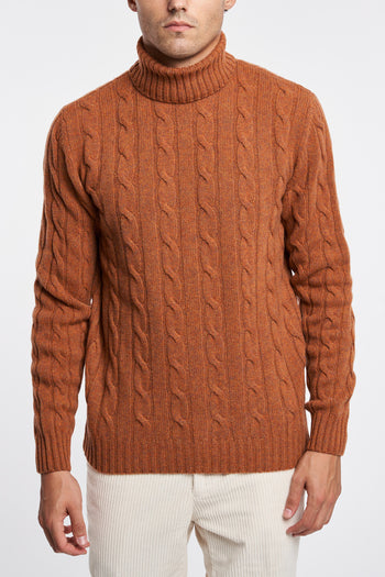 High neck sweater with wool braided rib - 3