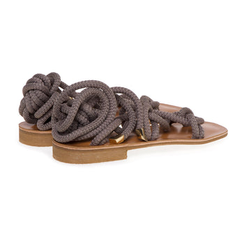 Thera's flat leather sandal with lace-up closure - 3