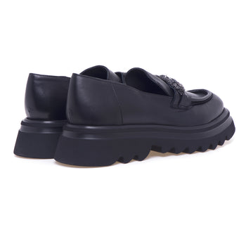 Mocassino Fru.it in nappa con morsetto strass e suola sega - 3