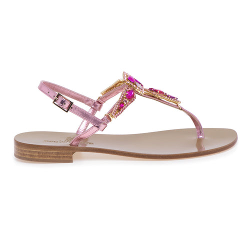 Paolo Ferrara jewel sandal in leather with flip flops