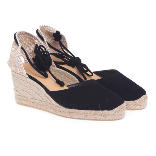 Espadrillas Castaner Carina/6 in camoscio con zeppa 70 mm - 2