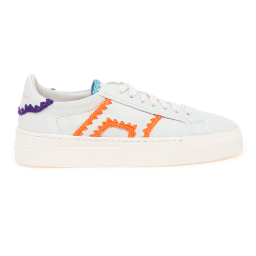 Sneaker Santoni DBS in pelle con impunture multicolor
