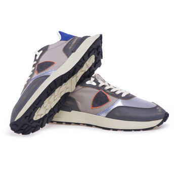 Sneaker Philippe Model Antibes in pelle effetto vintage e tessuto - 4