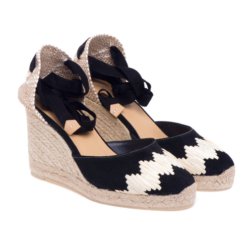 Espadrillas Castaner Cande in canvas e rafia con zeppa 90 mm - 2
